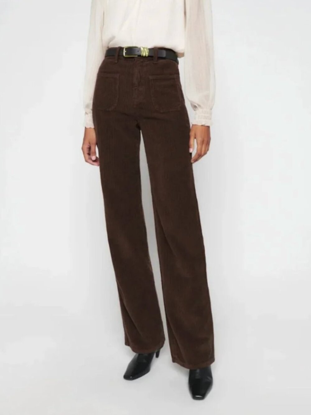Reformation Alyssa High Rise Wide Leg Corduroy Pants in Brown Size 28